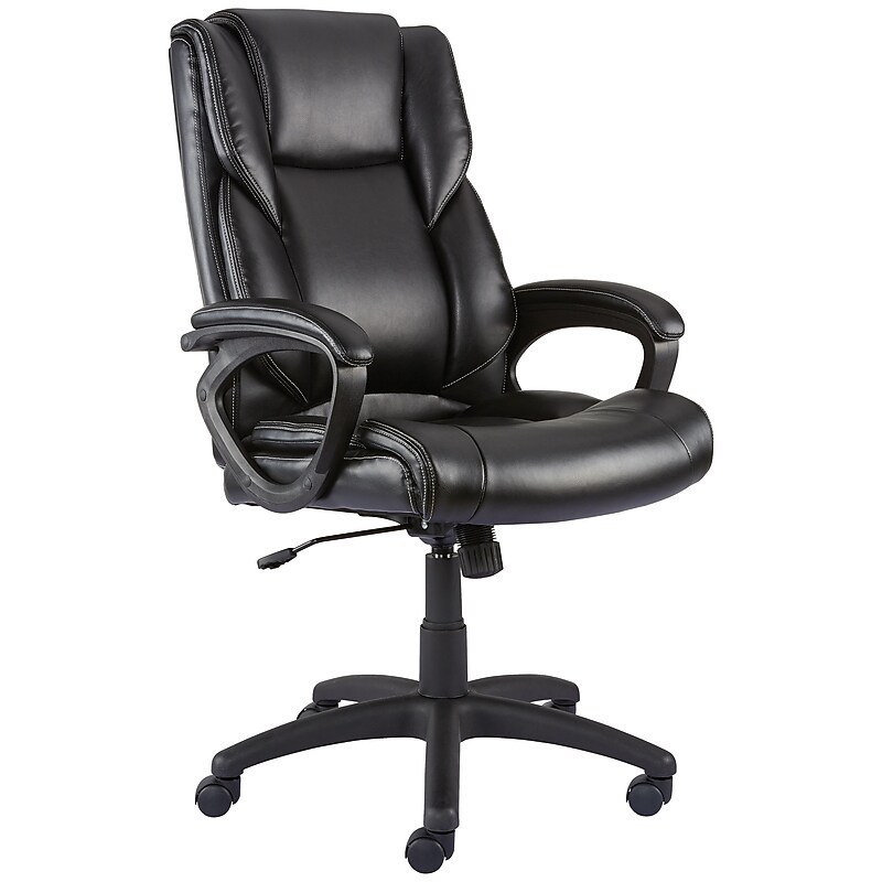 Staples Kelburne Luxura Ergonomic Faux Leather Swivel Executive Chair, Black (58226-CC) image 1