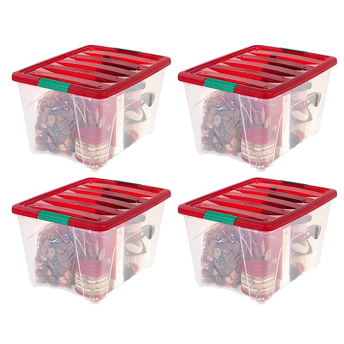 Iris Holiday Large Stackable Plastic Storage Box, 13