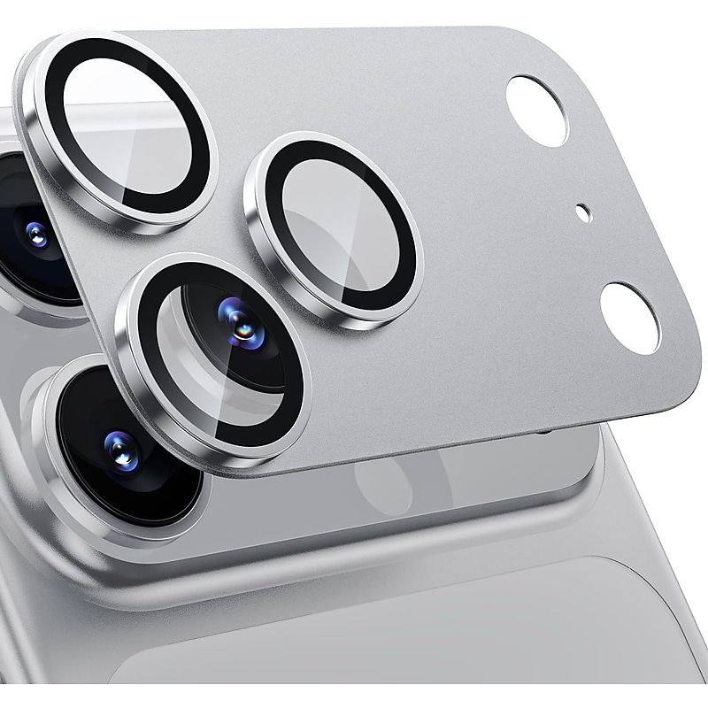 SaharaCase ZeroDamage Titanium Camera Lens Protector for iPhone 17 Pro, 2/Pack, Silver (ZD00186) image 1