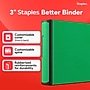 Staples 3" 3-Ring Better Binder, D-Ring, Green (ST55894-CC)~#|#~3B8F65FB-31D8-4010-BA9112D737E15C29_sc7