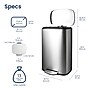 Nine Stars Stainless Steel Step Trash Can, 13.2 Gallon, Silver (SOT-50-8)~#|#~3B97465D-03B3-4D78-AA3603EA88A994E0_sc7