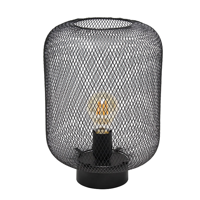 Creekwood Home Mesh Wire 11.8" LED Table Lamp, Black (CWT-1002-BK) image 1