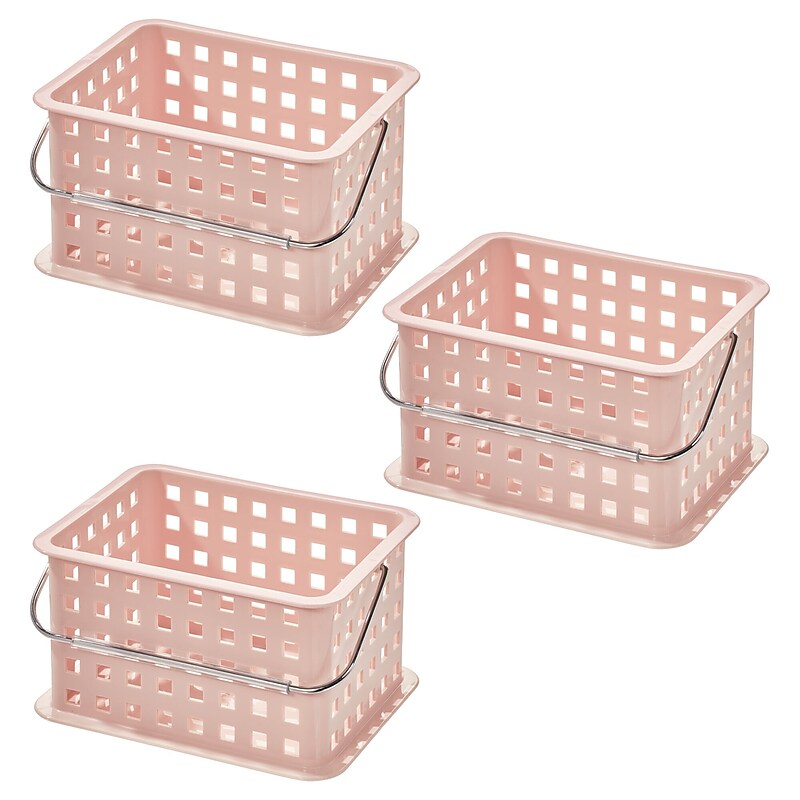 iDESIGN Storage Basket, Plastic, Blush Pink, 3/Pack (29048M3) image 1