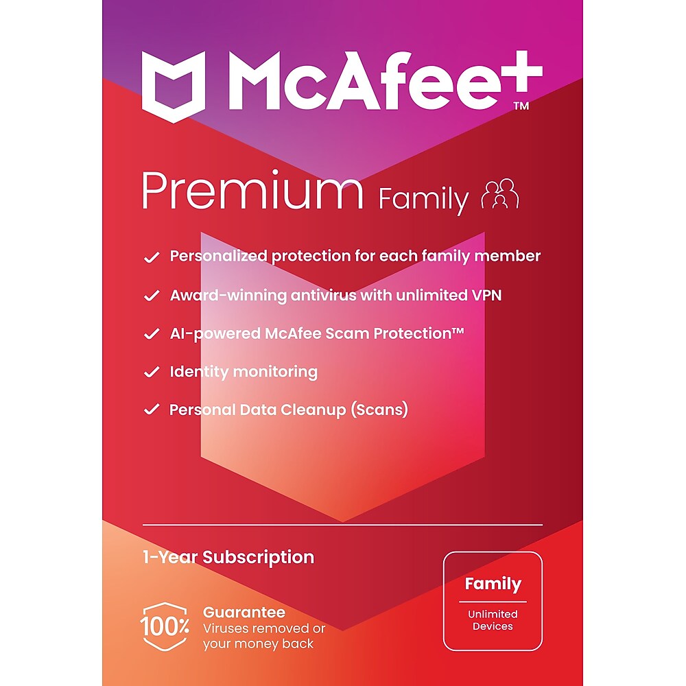 McAfee+™ Premium Family software for unlimited devices