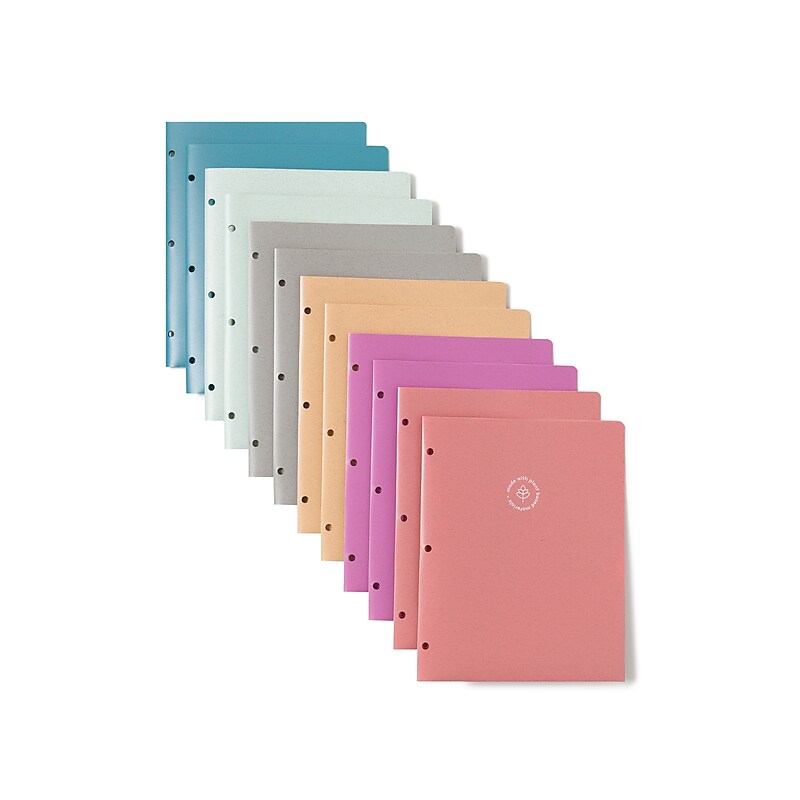 U Brands U-Eco 3-Hole Punched 2-Pocket Folders, Assorted Colors, 12/Pack (6600U01-12) image 1