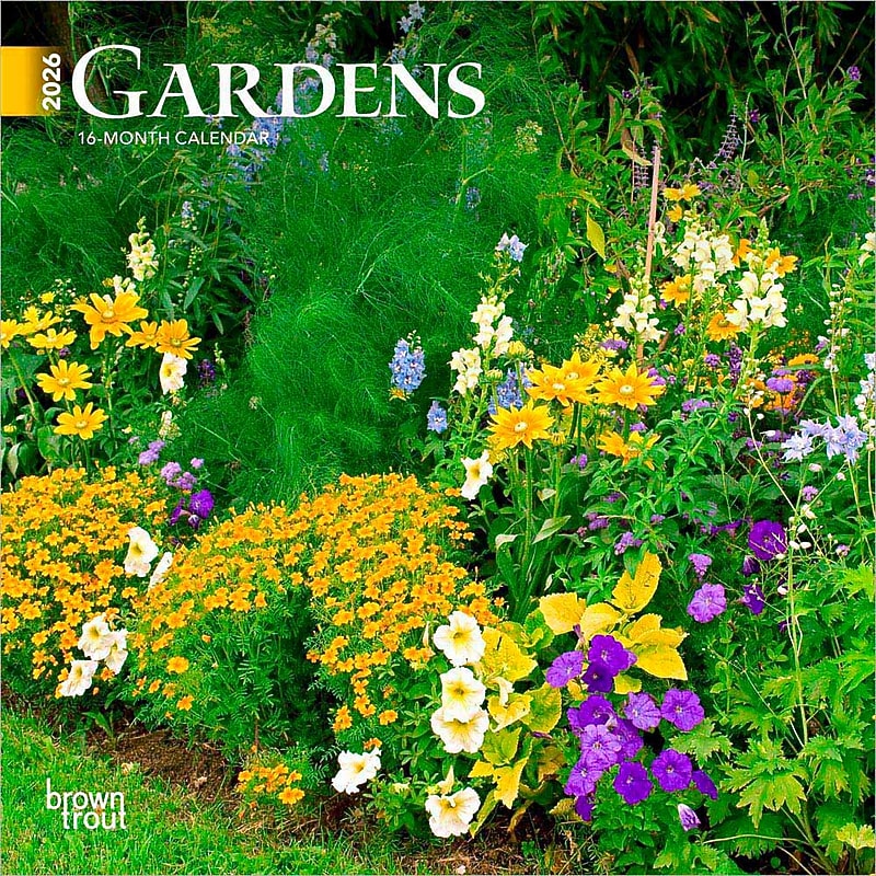 2026 BrownTrout Gardens 7" x 7" Monthly Wall Calendar (9798330703319) image 1