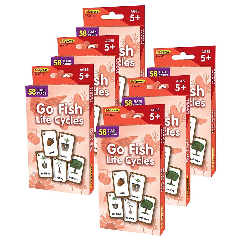 Edupress Go Fish: Life Cycles Flash Cards, 6/Bundle (TCR62321-6) image 1