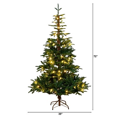 Nearly Natural 6' Pre-Lit Artificial Idaho Mixed Fir Christmas Tree - Thumbnail 2