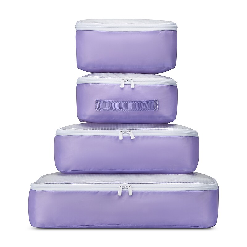 Florence by Mills x DELSEY PARIS No Drama 4-Piece Polyester Packing Cube Set, Lavender (F4398103628) image 1