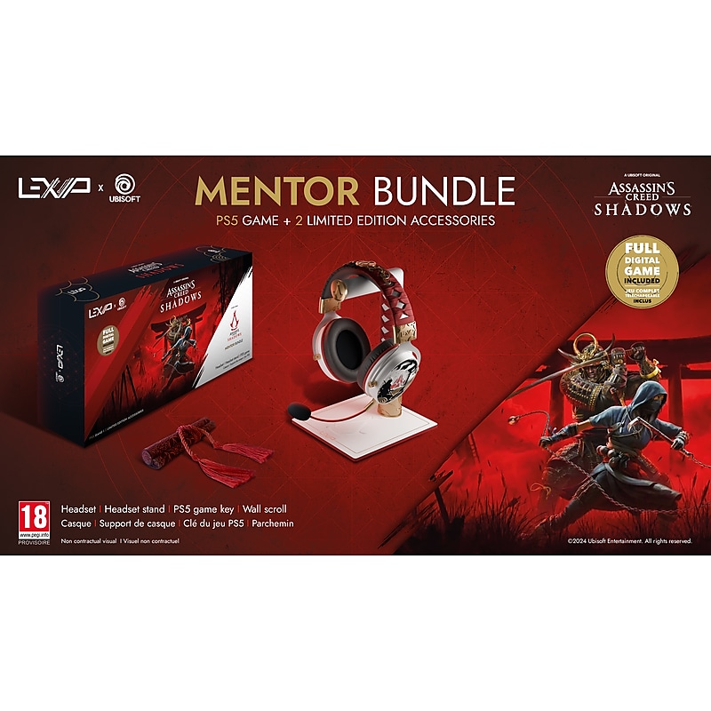Lexips & Ubisoft Assassin's Creed Shadow Mentor Bundle: PS5 Game, Headset and Headset Stand (UBXLXBOX006) image 1