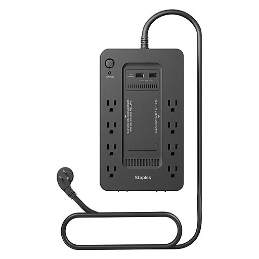 Staples TECH 650VA 8-Outlet Battery Back-Up & Surge Protector