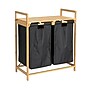 Household Essentials 2-Section Hamper with Lid, Bamboo, Black (HE1174)~#|#~3BCF69C3-4CC3-4F5E-90D43F4F4471A58D_sc7