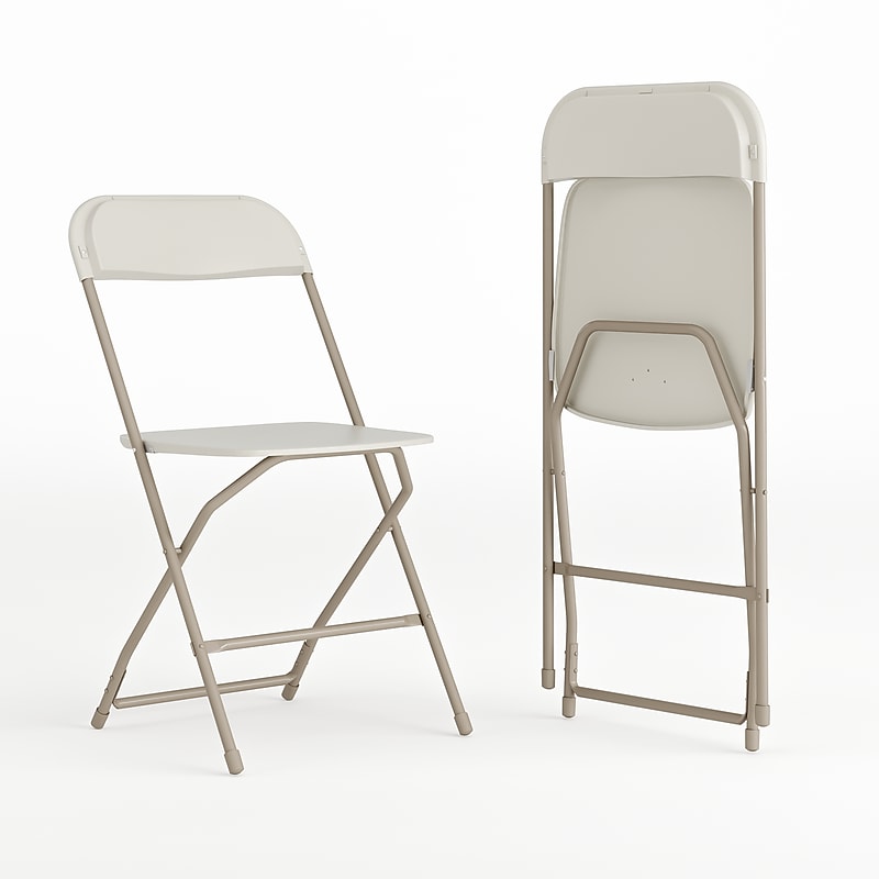 Flash Furniture HERCULES Plastic Folding Chair, Beige, 2/Pack (2LEL3BEIGE) image 1
