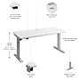 Bush Business Furniture Move 40 Series 60"W Electric Height Adjustable Standing Desk, White/Cool Gray Metallic (M4S6030WHSK)~#|#~3BD66429-C42C-4026-8DD7213699A3A990_sc7