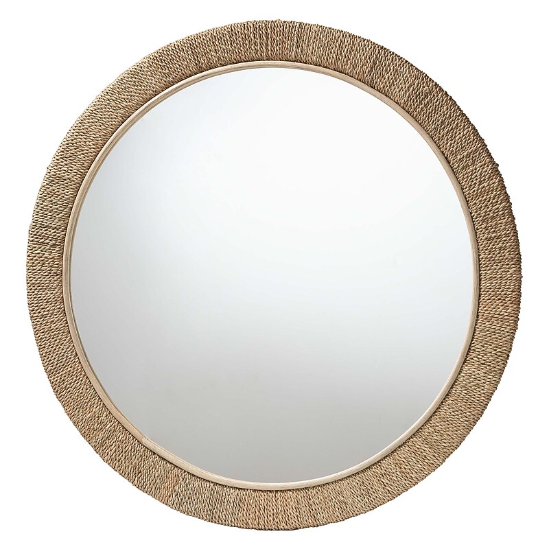 bali & pari Geralyn Wall Mirror, Natural Seagrass, 34.3" (248-13814-HiT) image 1