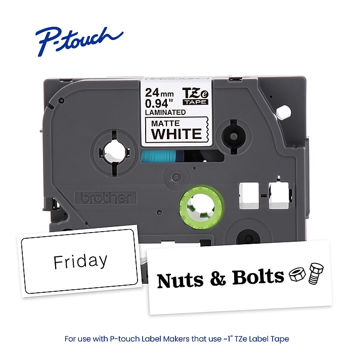 Brother P-touch Premium Matte Laminated Label Tape, 1