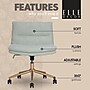 Elle Decor Ariana Armless Ergonomic Fabric Swivel Computer and Desk Chair, Mint Blue (60121-MBLU)~#|#~3BE201FA-6697-4701-8B7F9AD68FDE0155_sc7