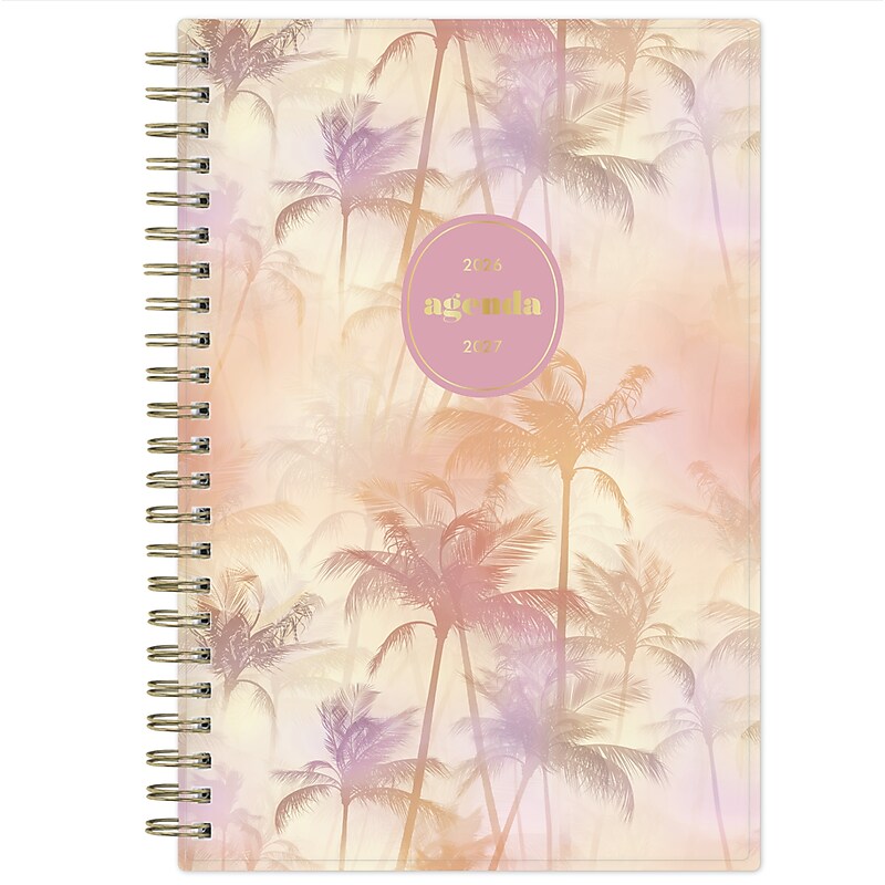 2026-2027 Blue Sky Kentia 5" x 8" Academic Year Weekly & Monthly Planner, Plastic Cover, Kentia (161393) image 1
