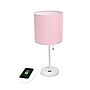 Creekwood Home Oslo 19.5" LED Table Lamp with USB Port, White Base/Light Pink Shade (CWT-2011-PO-LB)~#|#~3BF9857C-171A-4A35-8CA6F69DAA53E49B_sc7