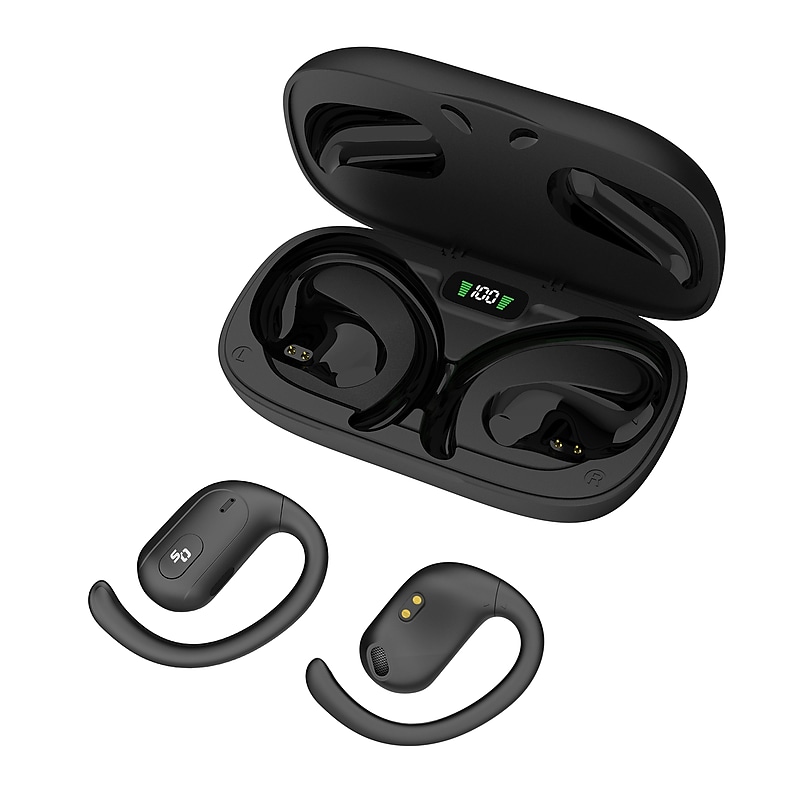 OPN Sound Aria+ True Wireless Open-Ear Headphones with Microphone & Charging Case, Bluetooth, Black (OS6000BL) image 1