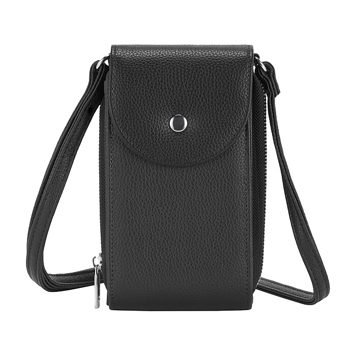 Bugatti Vegan Leather Phone Bag, Black (MOB2684BU-BLACK) | Staples