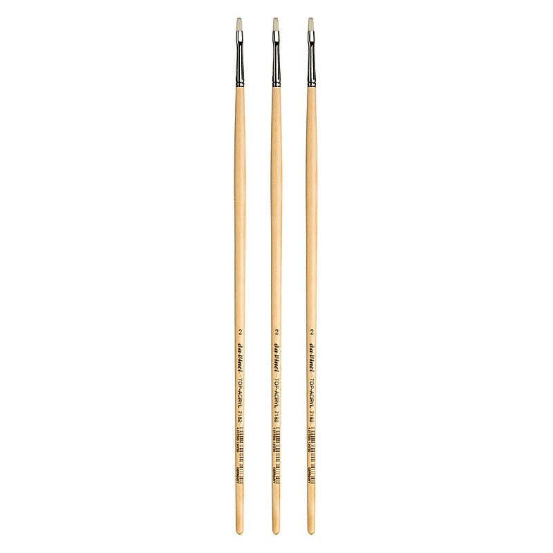 da Vinci TOP-ACRYL Oil and Acrylic Synthetic Bristle, Flat Brush, 3/Bundle (DVXVA71822-3) image 1