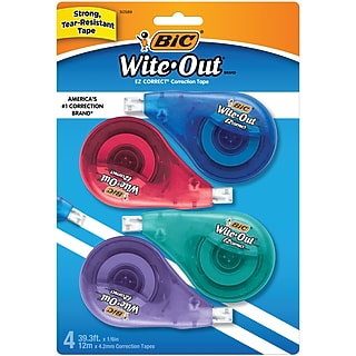 BIC Wite-Out Correction Tape, White, 4/Pack (WOTAPP418-WHI)~#|#~3C0E2BEA-3436-491D-A9F7FA82608B459E_sc7