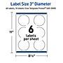 Avery Laser/Inkjet Circle Multipurpose Labels, 3" Dia., White, 60/Pack (S00DMR)~#|#~3C166C09-60C8-4EA4-B6AF8DCD2C20A2B4_sc7