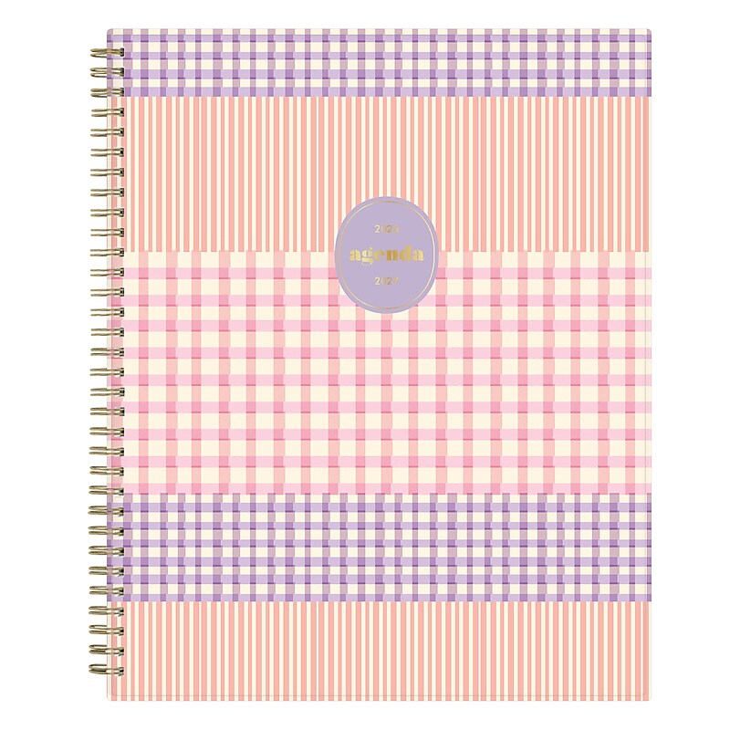 2026-2027 Blue Sky 8" x 11" Academic Year Weekly & Monthly Planner, Plastic Cover, Gingham (161388) image 1