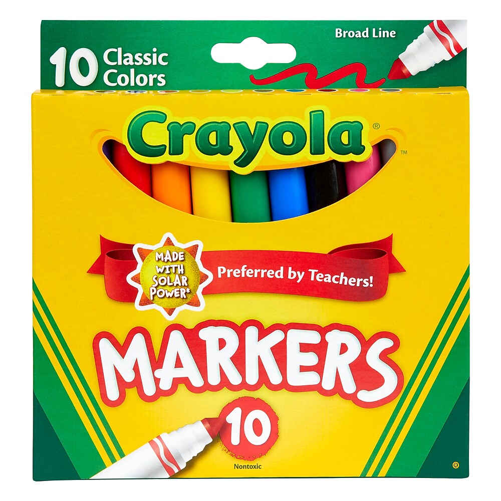 Crayola® markers, broad tip, 10/pk