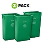 Alpine Industries Polypropylene Recycling Bin and Dolly, 23 Gallon, Green, 3/Pack (ALP477-GRN-3PKD)~#|#~3C2218E3-E5A5-47CC-9C816805DE384167_sc7