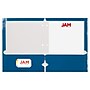 JAM Paper Glossy 3-Hole Punched 2 Pocket Cardstock Presentation Folder, Blue, 100/Carton (385GHPBUB)~#|#~3C24BBE4-0B3A-475D-AEF4D9C2069CBB7B_sc7