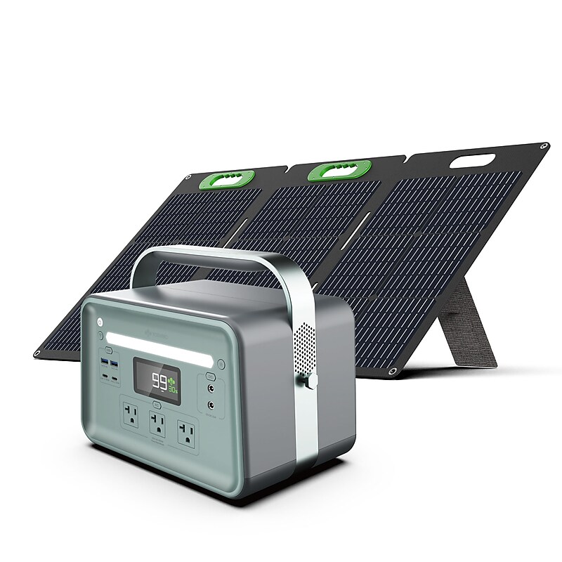 Yoshino K6SP11 9-Port Solid-State Solar Generator 602Wh, 660W with 1-Piece Solar Panel (100W) Emergency Power, Pure Sine Wave image 1