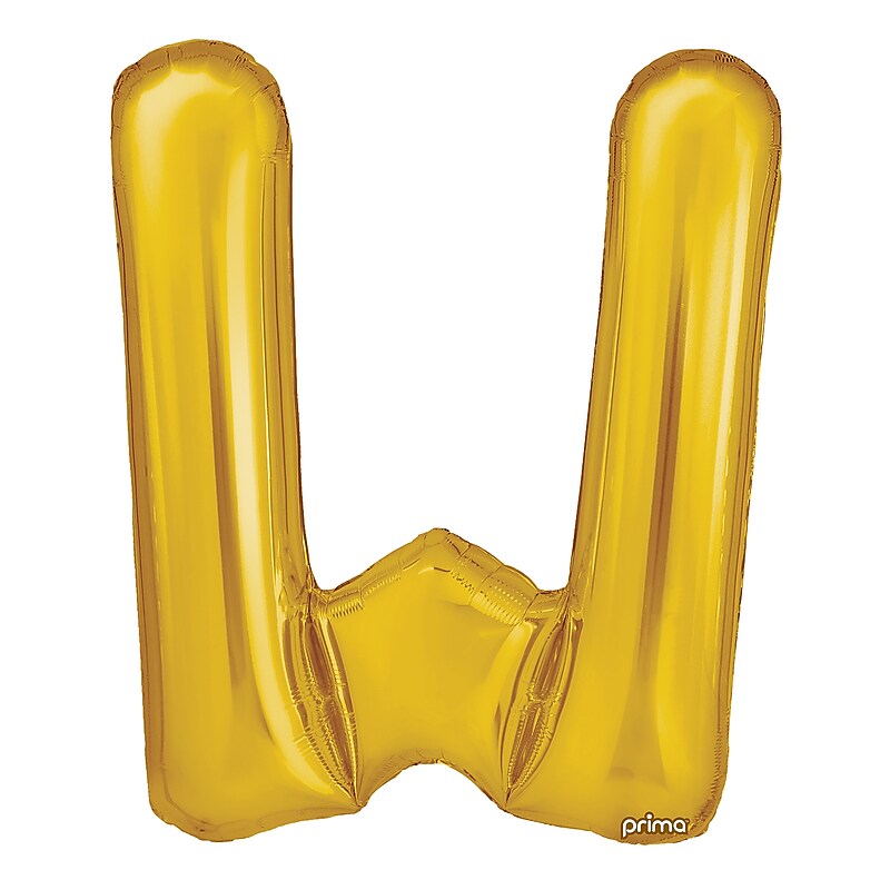 Party City 16" "W" Foil Balloon, Gold, 2/Pack (AM60050236-19) image 1