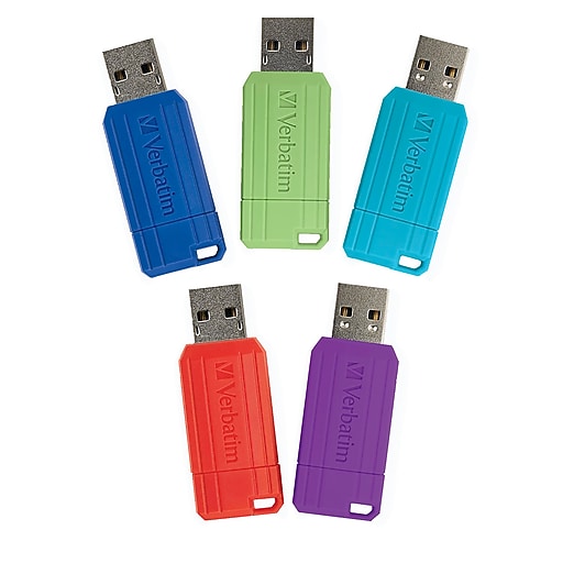 Verbatim PinStripe 16GB USB 2.0 Type A Drive, Assorted Colors (99813) | Staples