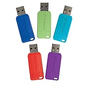 Verbatim PinStripe 16GB USB 2.0 Flash Drives, 5/Pack (99813)