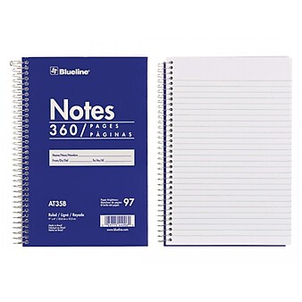 Blueline Notes Steno Pad, 6" x 9", Ruled, Blue, 180 Sheets/Pad (AT35B)