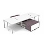 Boss Office Products Simple System 120"W 4-Person Workstation Desk Bundle, White, 4/Set (SGSD017-101-WT)~#|#~3C37965C-478E-435B-8F6DE7F9F333F128_sc7
