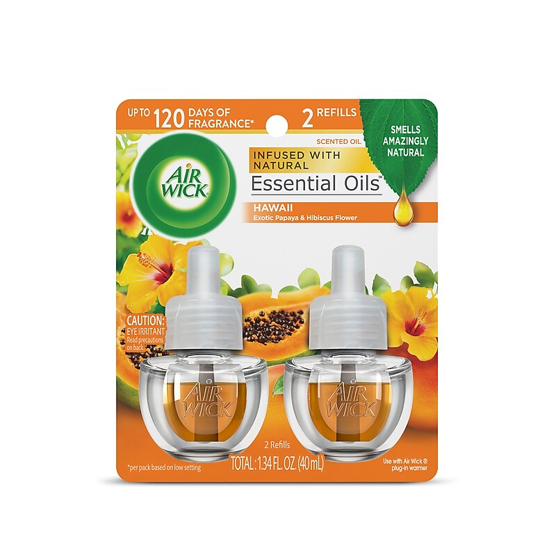 Air Wick Scented Oils, Hawaii Exotic Papaya/Hibiscus Flower, 2/Pack (6233885175) image 1