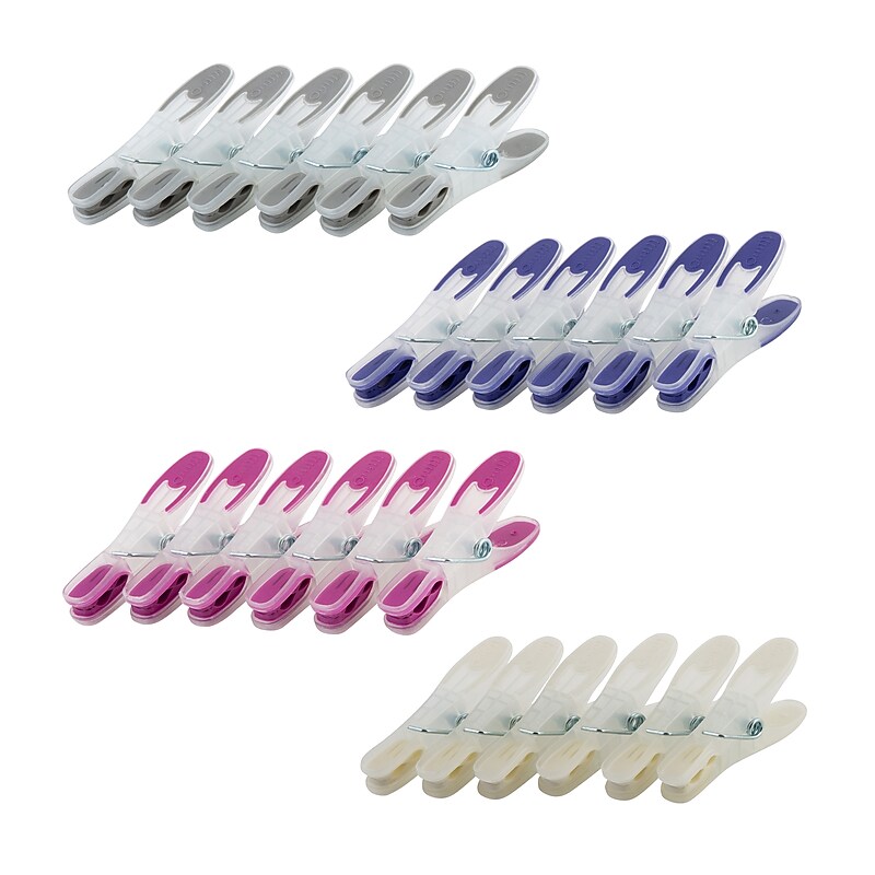 Laundry 360 Soft Grip Polypropylene Clothespins, Assorted Colors, 24-Count (W-84140) image 1