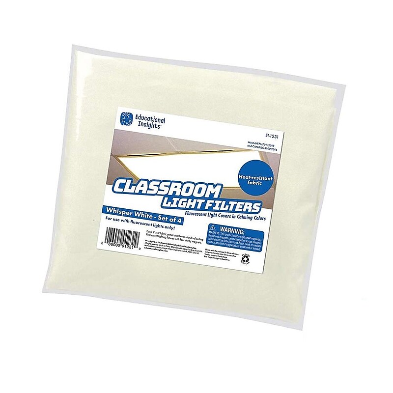 Educational Insights The Original Fluorescent Light Filters, 2' x 4', Whisper White, 4/Set (1231) image 1