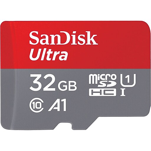 SanDisk Ultra 32GB microSDHC Memory Card with Adapter, Class 10
