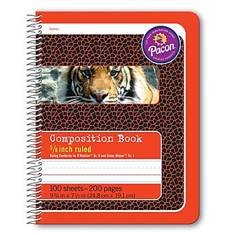 Pacon Composition Notebooks, 9.75" x 7.5", Wide Ruled, 100 Sheets, Multicolor, 6/Bundle (PAC2432-6)