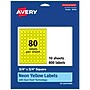 Avery Laser/Inkjet Square Multipurpose Labels, 0.75" x 0.75", Neon Yellow, 800/Pack (94102)~#|#~3C53E1DC-A529-49D5-ACD1CFA01AE1A372_sc7