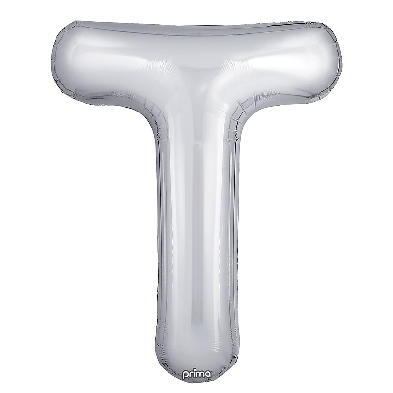 Party City 16" "T" Foil Balloon, Silver, 2/Pack (AM60050281-18) image 1