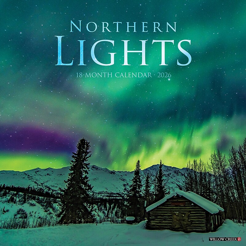 2026 Willow Creek Northern Lights 12" x 12" Monthly Wall Calendar (52198X) image 1