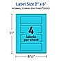 Avery Laser/Inkjet Multipurpose Rectangle Labels, 2" x 6", Bright Blue, 40/Pack (94242)~#|#~3C61AA98-E8E4-4B10-A38AFEA68D04E135_sc7