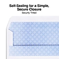 Staples Self Seal Security Tinted #10 Window Envelope, 4 1/8" x 9 1/2", White Wove, 500/Box (511290/99297)