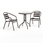 Flash Furniture Lila Glass Top Metal Table with 2 Stack Chairs, 23.75'' Round Bronze (TLH071RD017CBZ2)~#|#~3C6EF460-FB02-4D7F-A0DFA1217329F4E8_sc7