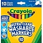 Crayola Ultra-Clean Washable Kid's Markers, Broad Point, Assorted Colors, 10/Pack (58-7851)~#|#~3C6FBA6A-D4D4-40AF-AF97E10C0CB513CF_sc7